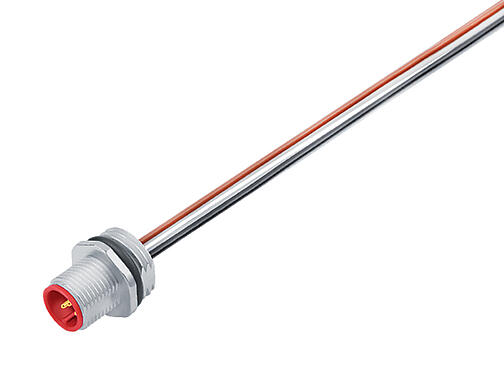 Illustration 76 0231 0011 00505-0200 - M12-A Male panel mount connector, Contacts: 5, unshielded, single wires, IP68, UL, M16x1.5