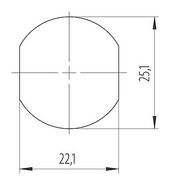 Muestra de montaje 7/8" Casquillo del armario de distribución, Número de contactos: 5, sin blindaje, enchufable, IP67, VDE, Montaje en pared