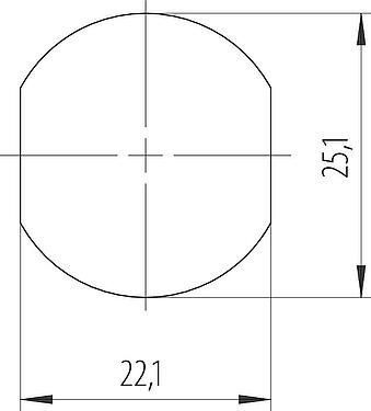 Muestra de montaje 7/8" Casquillo del armario de distribución, Número de contactos: 5, sin blindaje, enchufable, IP67, VDE, Montaje en pared