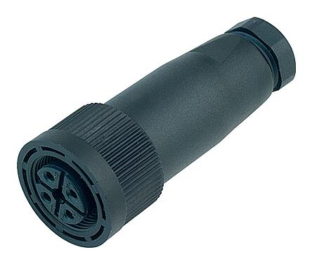 Illustration M18 Female cable connector, Contacts: 4, 10.0-12.0 mm, unshielded, screw clamp, IP67
