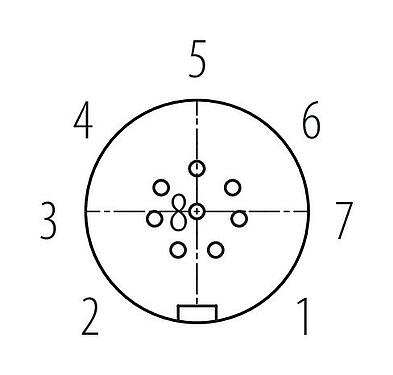 Contact arrangement (Plug-in side) Snap-In Female panel mount connector, Contacts: 8, unshielded, solder, IP67, UL 2238, VDE, M12x1.0, Front mounting
