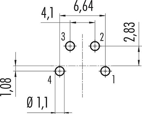 Disposición del conductor M16 Enchufe de brida, Número de contactos: 4 (04-a), sin blindaje, THT, IP40, M18x0,75, Montaje en pared
