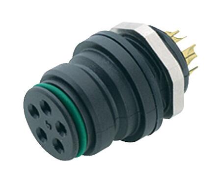 Illustration Snap-In Female panel mount connector, Contacts: 8, unshielded, solder, IP67, UL 2238, VDE, M12x1.0, Front mounting