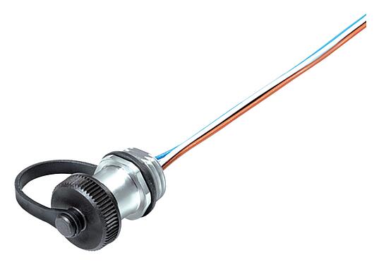 Illustration 09 3432 284 04 - M12 Female panel mount connector, Contacts: 4, unshielded, single wires, IP69K, M16x1.5, for outdoor