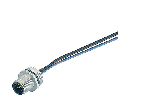 Illustration 76 0131 0011 00008-0200 - M12-A Male panel mount connector, Contacts: 8, unshielded, single wires, IP68, UL, PG 9