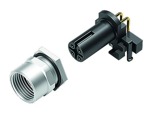 Illustration 99 3442 601 05 - M12 Female angled panel mount connector, Contacts: 5, shieldable, THR, IP68, UL 2238, for PCB assembly