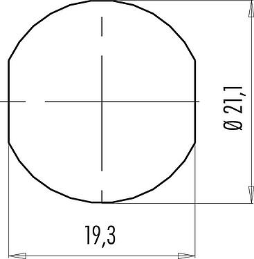 Instructions de montage / Découpe du panneau Push Pull Embase mâle, Contacts: 6, non blindé, souder, IP40, M21x1,0, Montage frontal