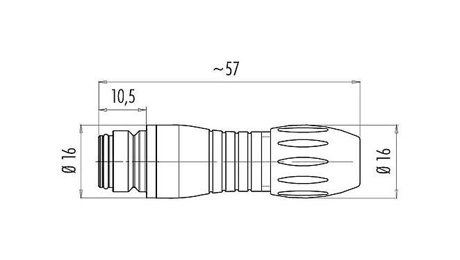 Dibujo a escala 99 9114 403 05 - Snap-In Conector de cable hembra, Número de contactos: 5, 2,5-4,0 mm, sin blindaje, soldadura, IP67