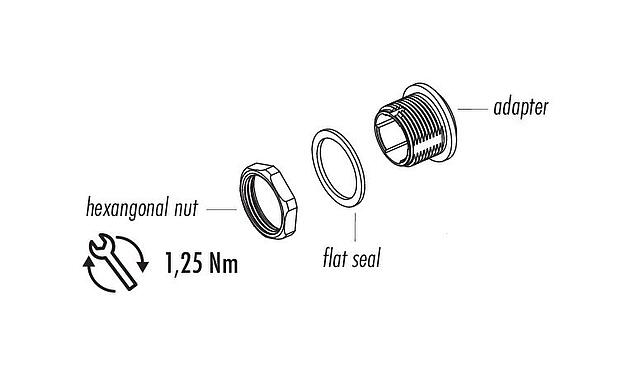 Dessin des composants Snap-In Adaptateur, non blindé, Montage mural arrière, vissable par l'avant