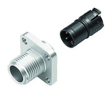 Automation Technology - Sensors and Actuators--Square male panel mount connector_763_3_FS_pos_einrast_20mm
