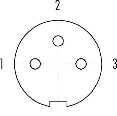 Disposición de los contactos (lado de la conexión) Push Pull Toma de brida, Número de contactos: 3, blindable, soldadura, IP67, M14x0,5, Montaje en pared
