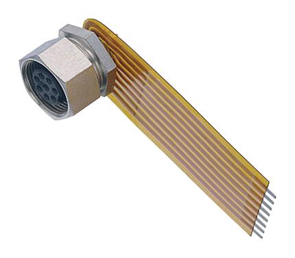 3D View 09 0482 65 08 - M9 IP40 Female panel mount connector, Contacts: 8, unshielded, THT, IP40