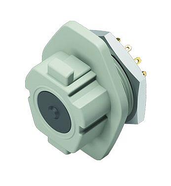 Illustration 09 1724 000 12 - Snap-In Female panel mount connector, Contacts: 12, unshielded, solder, IP54