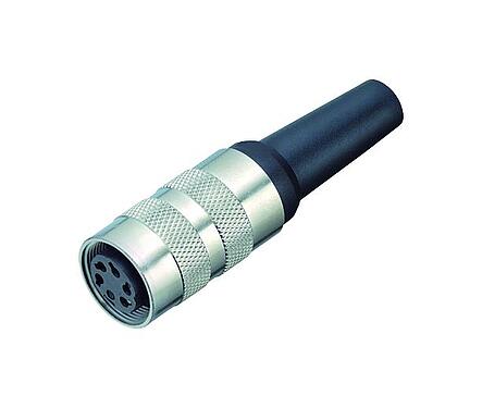 Illustration M16 Female cable connector, Contacts: 4 (04-a), 4.0-6.0 mm, shieldable, crimping (Crimp contacts must be ordered separately), IP40