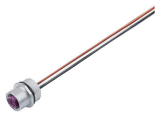 Illustration M12 Embase femelle, Contacts: 5, non blindé, fils, IP68, UL 2238, M16x1,5, Montage frontal