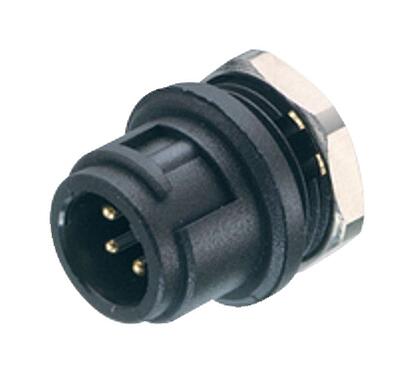 Illustration Bayonet Male panel mount connector, Contacts: 5, unshielded, solder, IP40, M10x0.75, Front mounting