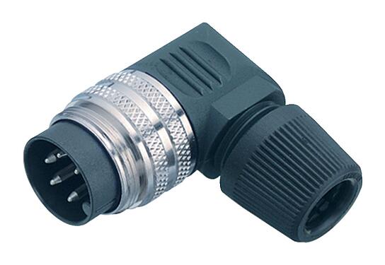 Illustration M16 Male angled connector, Contacts: 5 (05-a), 6.0-8.0 mm, unshielded, solder, IP40