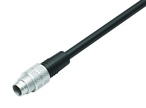 Ilustración 79 1451 215 03 - M9 Conector de cable macho, Número de contactos: 3, sin blindaje, moldeado en el cable, IP67, PUR, negro, 3 x 0,25 mm², 5 m