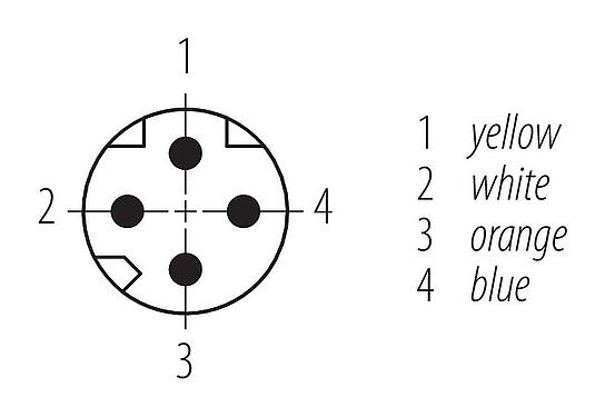 Contact arrangement (Plug-in side) M8 Male cable connector, Contacts: 4, shielded, moulded on the cable, IP67, Profinet/Ethernet CAT5e, PUR, green, 4 x AWG 22, 5 m