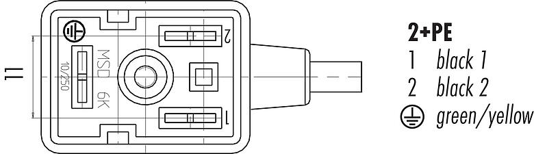 Contact arrangement (Plug-in side) 99 5712 00 03 - Size B Adapter, Contacts: 2+PE, unshielded, pluggable, IP65