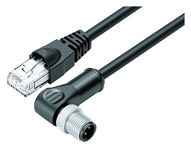 Tecnología de automatización -  transmisión de datos--Cable de conexión conector macho en ángulo - conector RJ45_VL_RJ45_77-9753_WS-77-4527-64704_black