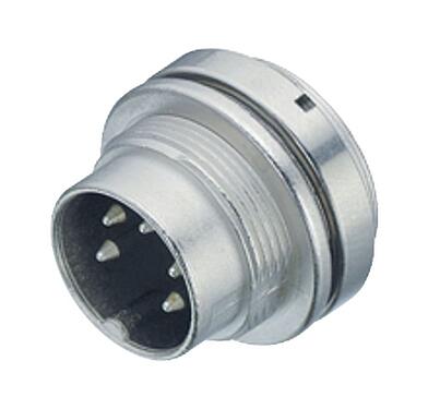 Illustration 09 0111 09 04 - M16 Male panel mount connector, Contacts: 4 (04-a), unshielded, solder, IP67, UL