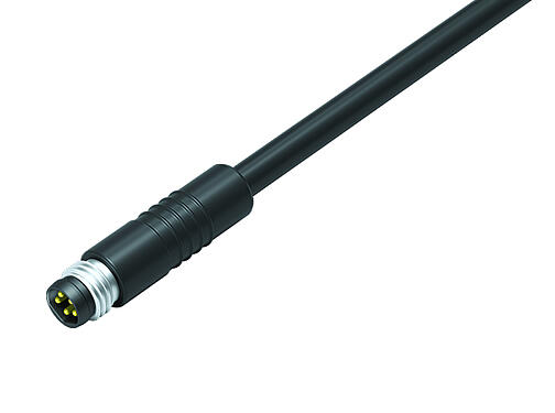 Ilustración 79 3413 55 05 - Snap-In Conector de cable macho, Número de contactos: 5, sin blindaje, moldeado en el cable, IP65, PUR, negro, 5 x 0,34 mm², 5 m