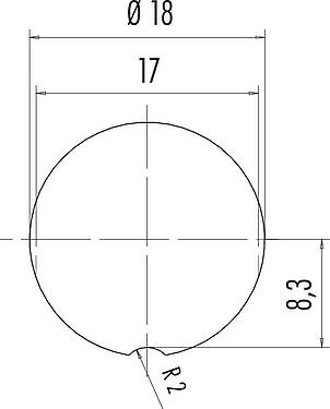Muestra de montaje M16 Enchufe de brida, Número de contactos: 4 (04-a), sin blindaje, soldadura, IP67, UL 2238, M18x0,75, Montaje frontal