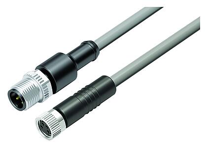 Automation Technology - Sensors and Actuators--Male cable connector - female cable connector_VL_KSM12-77-3429_KDM8-3406-20004_grey
