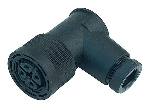 Ilustración M18 Conector hembra en ángulo, Número de contactos: 4, 6,5-8,0 mm, sin blindaje, tornillo extraíble, IP67, UL