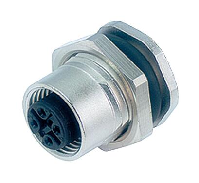 Illustration 86 0532 1002 00004 - M12 Female panel mount connector, Contacts: 4, unshielded, solder, IP68, UL 2238, PG 9, rear mounting