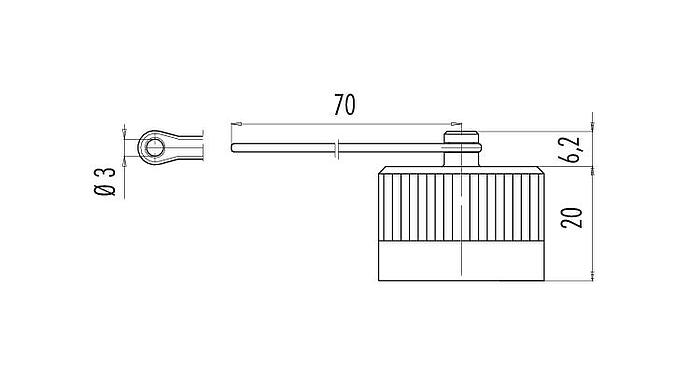 Dibujo a escala Tapa protectora, IP67, para enchufe de brida