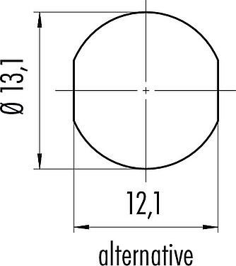 Instructions de montage / Découpe du panneau Baïonnette Embase femelle, Contacts: 5, non blindé, souder, IP54 débranché, M13x1,0, Montage mural arrière