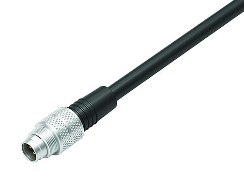 Ilustración 79 1455 212 05 - M9 Conector de cable macho, Número de contactos: 5, sin blindaje, moldeado en el cable, IP67, PUR, negro, 5 x 0,25 mm², 2 m