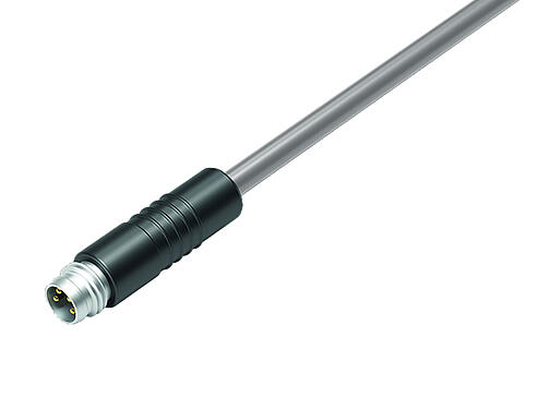 Ilustración 79 3409 42 03 - Snap-In Conector de cable macho, Número de contactos: 3, sin blindaje, moldeado en el cable, IP65, PVC, negro, 3 x 0,25 mm², 2 m