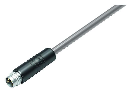 Ilustración 79 3409 42 03 - Snap-In Conector de cable macho, Número de contactos: 3, sin blindaje, moldeado en el cable, IP65, PVC, negro, 3 x 0,25 mm², 2 m