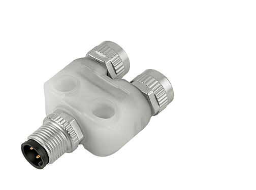 Illustration 79 5236 00 04 - M12 Twin distributor, Y-distributor, male M12x1 - 2 female M12x1, Contacts: 4/3, unshielded, pluggable, IP68, UL, with LED PNP closer