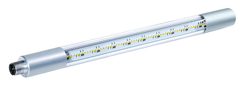 Illustration 28 1201 000 04 - M12 LED light, Contacts: 4, UL, VDE, aluminum, clear LED, 358mm