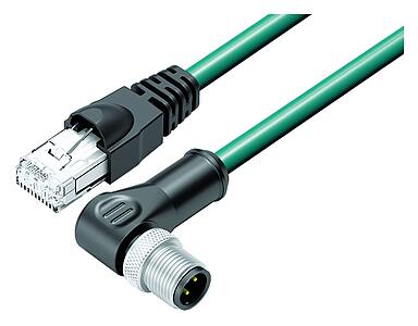 Tecnología de automatización -  transmisión de datos--Cable de conexión conector macho en ángulo - conector RJ45_VL_RJ45_77-9753_WS-77-4527-34704_blgr
