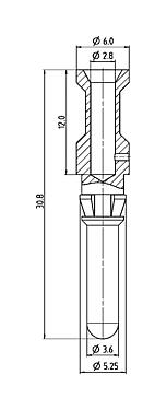 Dibujo a escala 61 1310 139 - Bayoneta HEC - Pin de contacto para la versión 4+PE