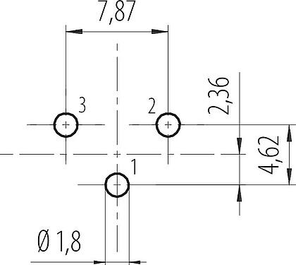 Disposición del conductor 7/8" Toma de brida, Número de contactos: 2+PE, sin blindaje, THT, IP68, UL 2238, VDE, Montaje frontal, moldeado