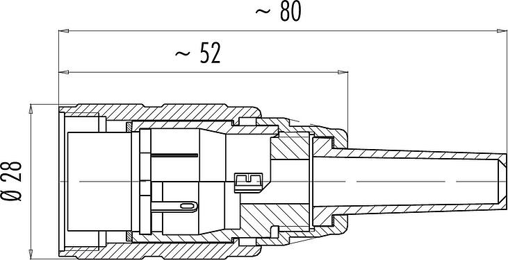 Dessin coté M25 Connecteur femelle, Contacts: 12, 5,0-8,0 mm, blindable, souder, IP40