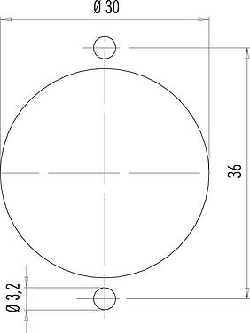 Instructions de montage / Découpe du panneau M25 Embase mâle, Contacts: 7, blindable, souder, IP40, Montage frontal