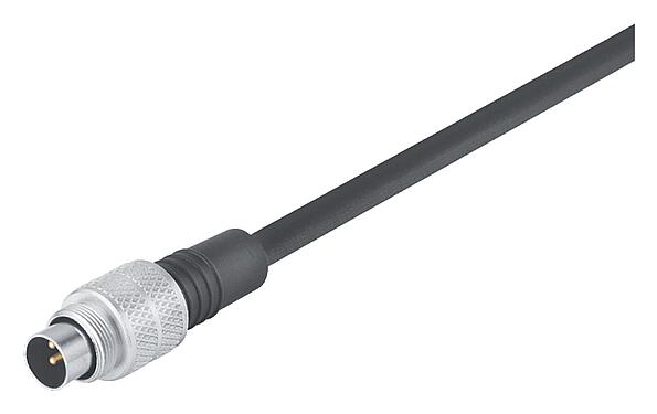 Illustration 79 1461 215 08 - M9 Male cable connector, Contacts: 8, unshielded, moulded on the cable, IP67, PUR, black, 8 x 0.14 mm², 5 m