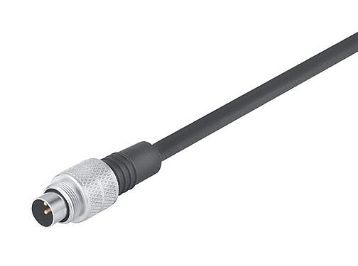 Ilustración 79 1461 212 08 - M9 Conector de cable macho, Número de contactos: 8, sin blindaje, moldeado en el cable, IP67, PUR, negro, 8 x 0,14 mm², 2 m