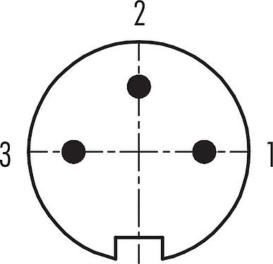 Disposition des contacts (Côté plug-in) Baïonnette Connecteur mâle coudé, Contacts: 3, 4,0-6,0 mm, non blindé, souder, IP40