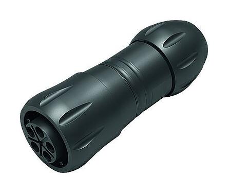 Ilustración Bayoneta Conector de cable hembra, Número de contactos: 4+PE, sin blindaje, tornillo extraíble, IP67, UL 2238 (en preparación), UV-Beständig