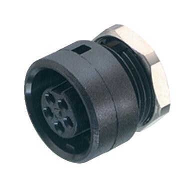 Illustration Bayonet Female panel mount connector, Contacts: 8, unshielded, solder, IP40, M10x0.75, Front mounting