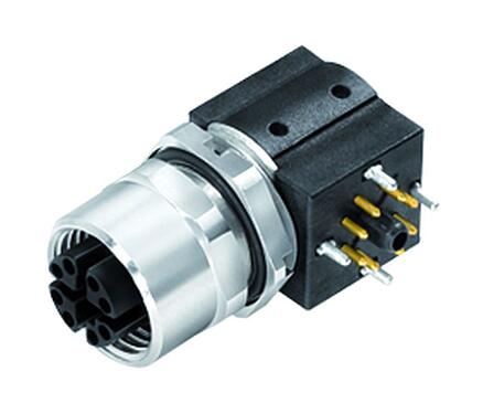 Illustration 99 3782 213 08 - M12 Female panel mount connector, Contacts: 8, shieldable, THT, IP67, UL, M12x1.0
