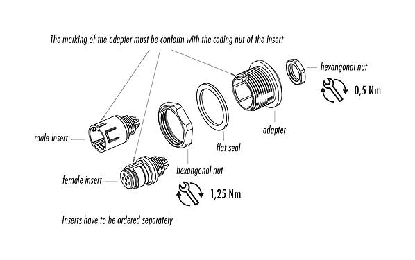 Instructions de montage 08 2629 000 001 - Snap-In Adaptateur, non blindé, vissable par l'avant